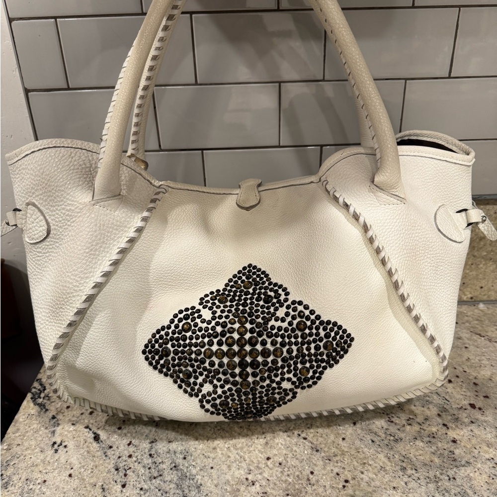TYLIE MALIBU Elegant White Studded Handbag rare bag